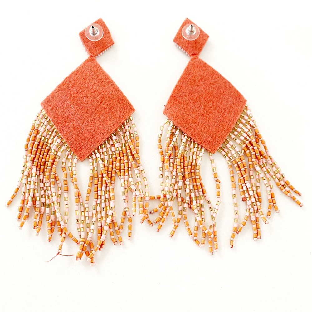 💝 FINAL SALE KAYLEE Handmade Beaded Tassel Earrings- Boho Drop Fringe Ea… - Picture 4 of 10